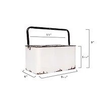 Hello Honey® Distressed White Metal Caddy With 6 Compartments