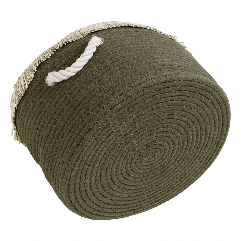 Honey Can Do Olive Nesting Cotton Rope Baskets with Fringe Set