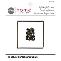 Dritz Home® Small Antique Brass Campaign Textured Right Angles, 4ct.