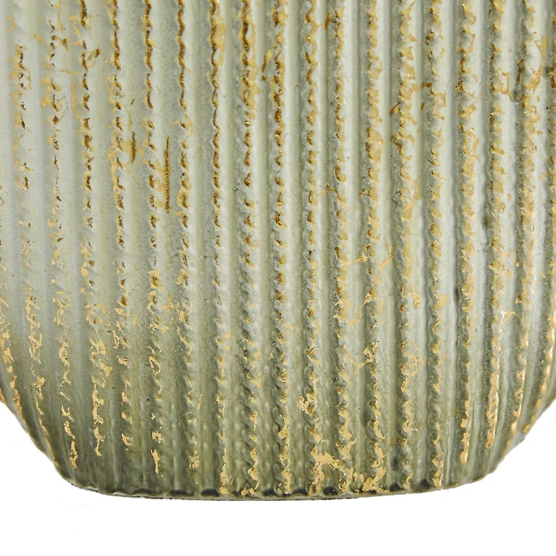 Set of 2 Gold Metal Contemporary Vase, 12", 16"