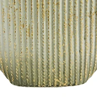 Set of 2 Gold Metal Contemporary Vase, 12", 16"