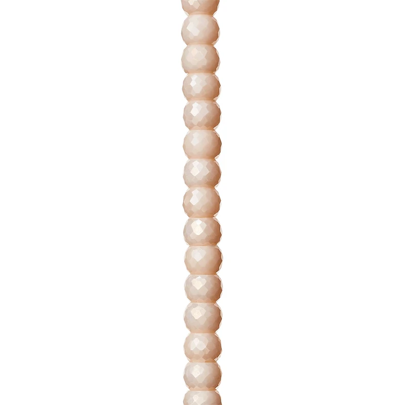 Silverite Champagne Faceted Glass Rondel Beads by Bead Landing™, 8mm