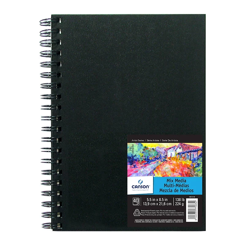 6 Pack: Canson® Spiral Mixed Media Art™ Book, 5.5" x 8.5"