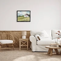 Stupell Industries American Flag on Barn Floater Framed Art