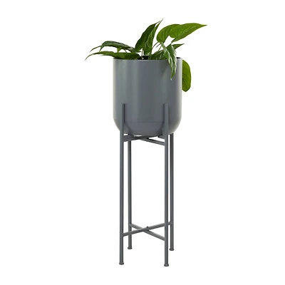Dark Grey Modern Planter, 13" x 13" x 36"