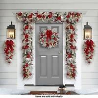 26" Battery-Operated Pre-Lit Decorated with Red Bow