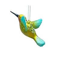 5.25" Blue & Yellow Hummingbird Glass Ornament by Ashland®