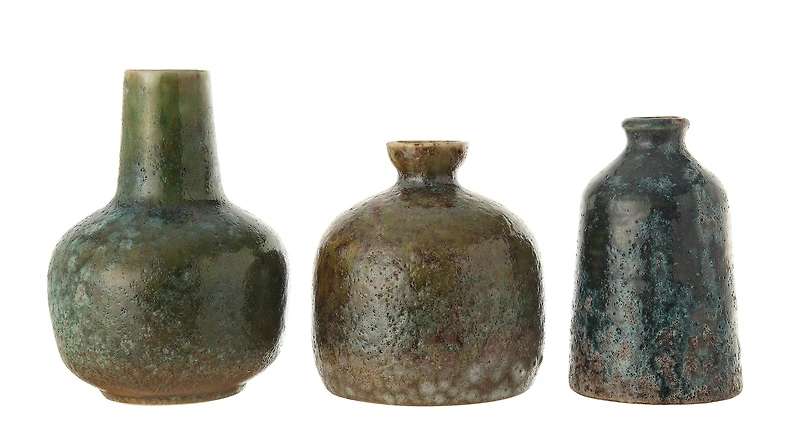 Hello Honey® Green & Blue Textured Stoneware Vase Set