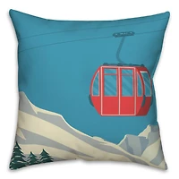 Ski Lift Lodge 18x18 Throw Pillow