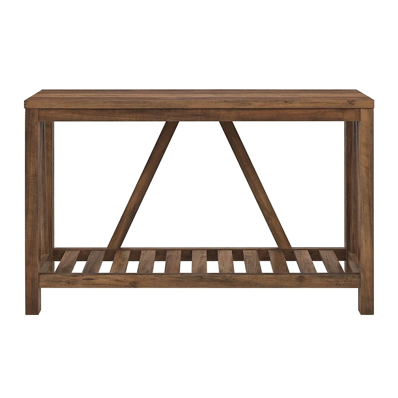 Walker Edison Reclaimed Barnwood Rustic A-Frame Entry Table