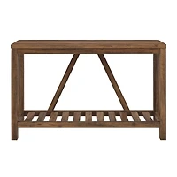 Walker Edison Reclaimed Barnwood Rustic A-Frame Entry Table