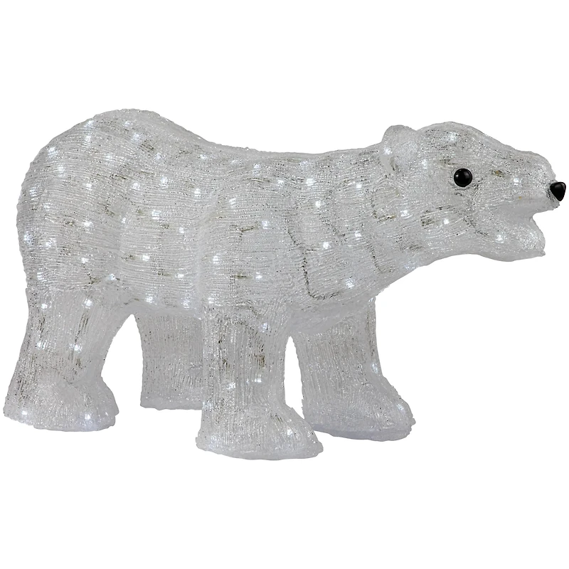 28" Lighted Commercial Grade Acrylic Polar Bear Christmas Display Decoration