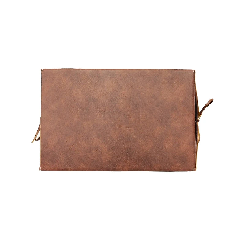 Large Warm Brown Decorative Faux Leather Bin by Ashland®