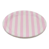 24 Packs: 10 ct. (240 total) 7" Pink & White Striped Plates by Celebrate It™
