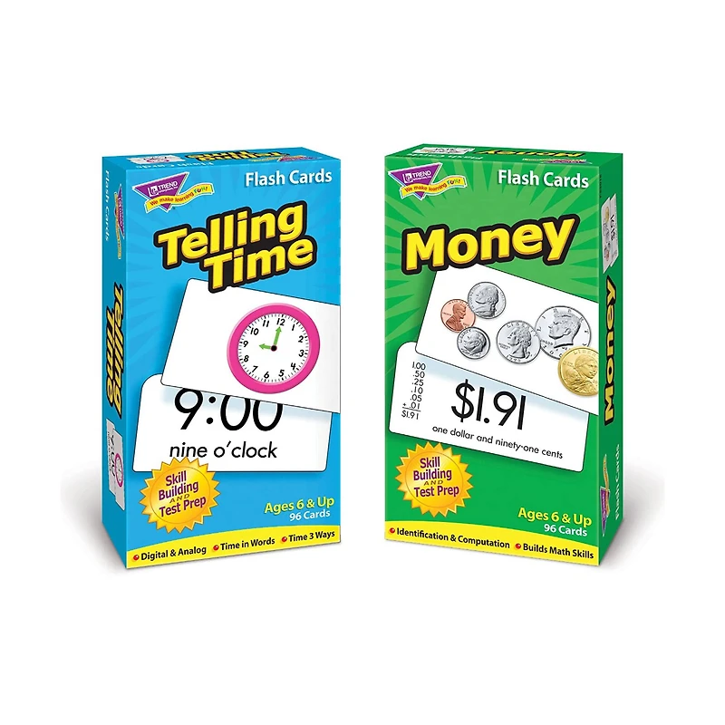 Trend Enterprises® Time and Money Skill Drill Flash Cards Assortment