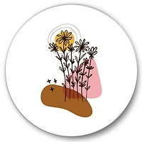 Designart - Elementary Shapes With Abstract Flowers Plants I