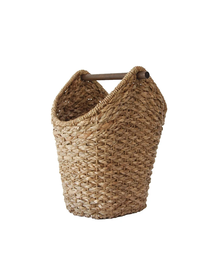 Hello Honey® 16" Bankuan Braided Oval Toilet Paper Basket with Wood Bar