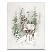 Winter Reindeer 16" x 20" Canvas Wall Art
