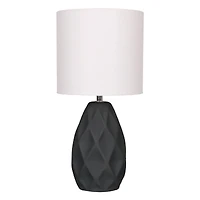 14.5" Gray Ceramic Table Lamp with White Fabric Shade by Ashland®