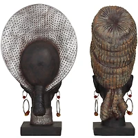 Black Polystone African Inspired Women Sculpture Set