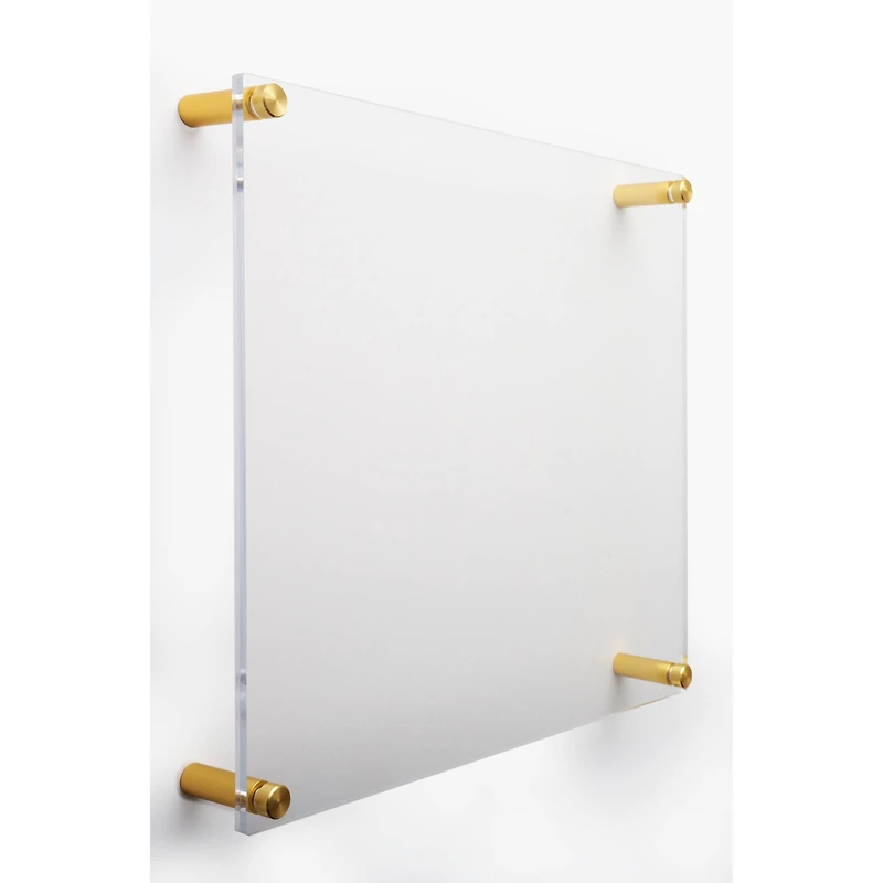Wexel Art Double Panel Clear Acrylic Floating Wall Frame with Gold Hardware