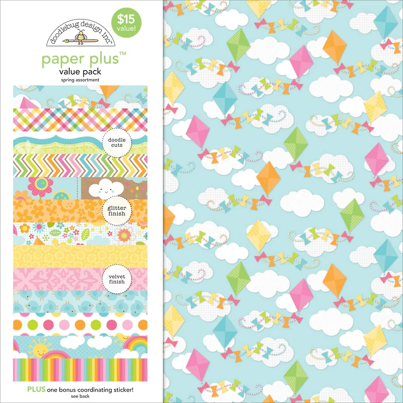 Doodlebug Spring Paper Plus Value Pack, 12" x 12"