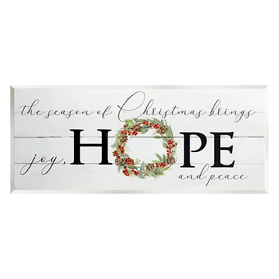 Stupell Industries Joy, Hope & Peace Christmas Wreath Wall Art