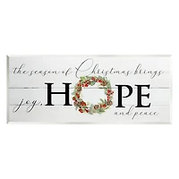 Stupell Industries Joy, Hope & Peace Christmas Wreath Wall Art