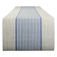 DII® 72" French Blue Middle Stripe PVC Woven Table Runner
