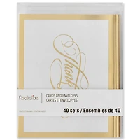 Gold Thank You Cards & Envelopes by Recollections™, 4.25" x 5.5"