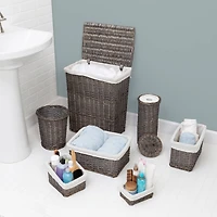 Honey Can Do 7-Piece Split Willow Woven Bathroom Storage Basket Set