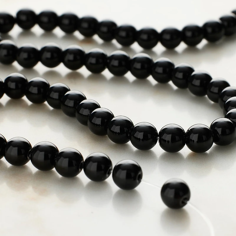 Black Jasper Round Beads, 6mm by Bead Landing™