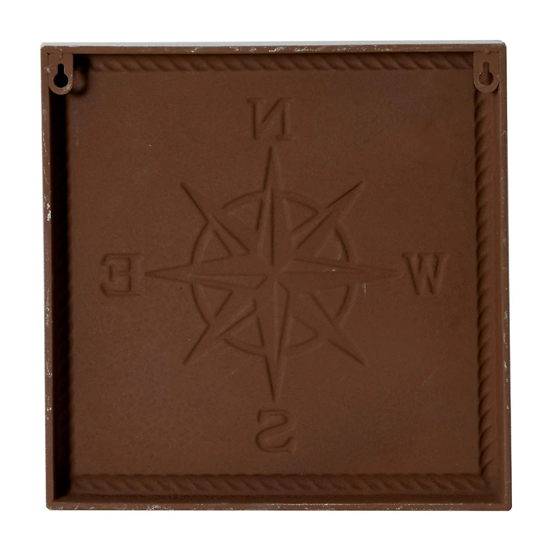 Set of 4 White Metal Coastal Wall Decor, 12" x 12"