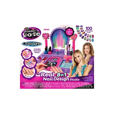 Cra-Z-Art Shimmer 'N Sparkle Crazy Lights The Real 8-in-1 Nail Design Studio