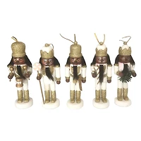 5" Black, White & Gold Glitter Nutcracker Set