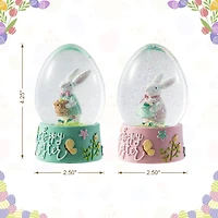Glitzhome® Easter Bunny Waterglobes Set