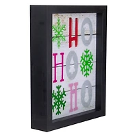 LED Lighted "HO HO HO" With Snowflakes Christmas Wall Art