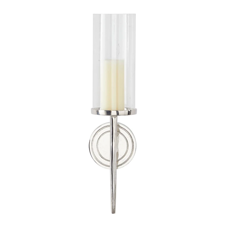Silver Aluminum Modern Wall Sconce, 6" x 7" x 23"