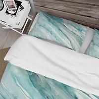 Designart Silver Springs II Blue Green Farmhouse Duvet Cover Set