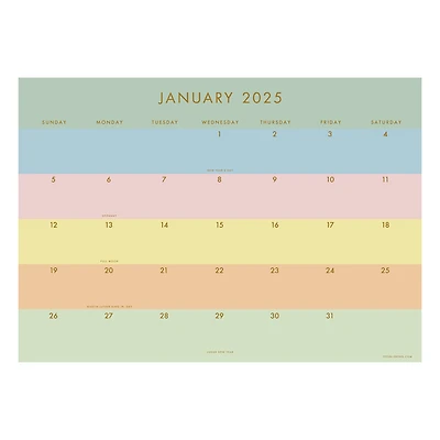 TF Publishing Medium 2025 Super Stripe Monthly Blotter Desk Pad Calendar