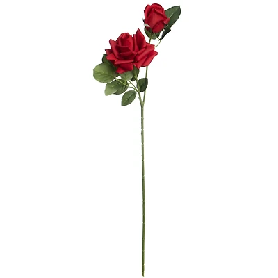 28" Red Double Rose Faux Real Stem by Ashland®