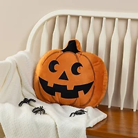 Glitzhome® 15.5"L Fall and Halloween Fabric Double Sided Pumpkin Pillow