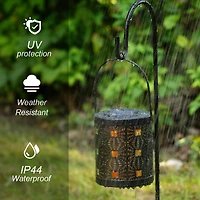 Glitzhome® Metal Cutout Pattern Solar Powered Lanterns, 2ct.