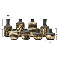 Hello Honey® Black & Gold Decorative Stoneware Vase Set