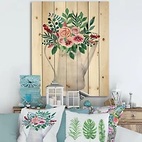 Designart - Bouquets of Flowers In Rustic Flowering Pot