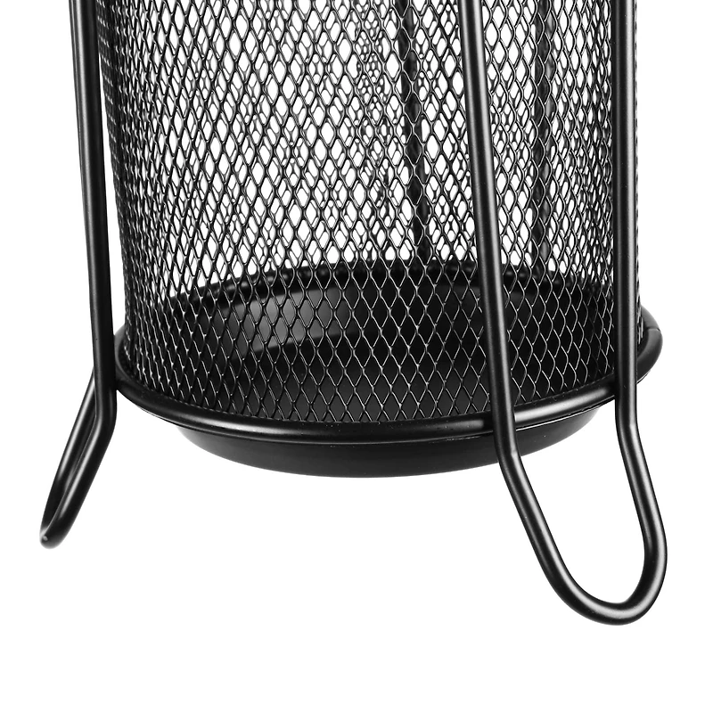 Mind Reader Black Round Metal Mesh Umbrella Stand