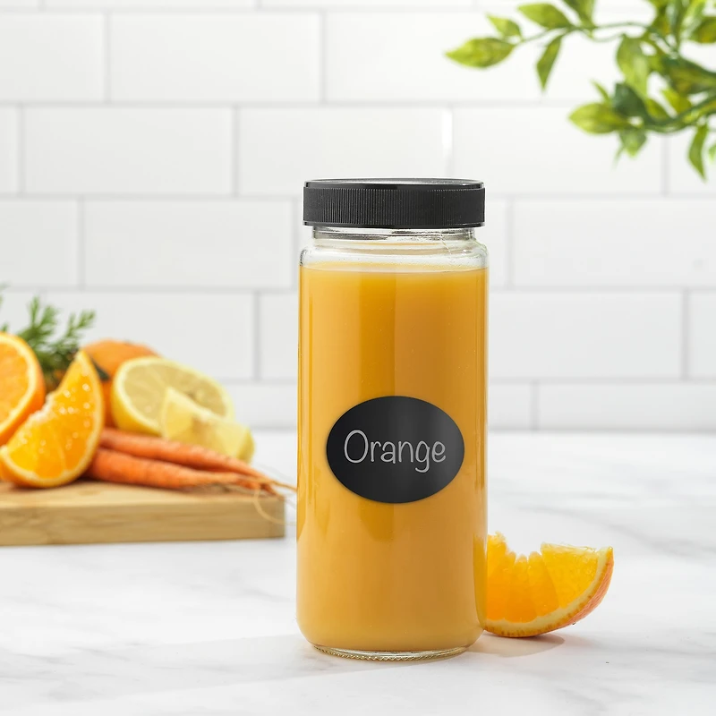 JoyJolt® 16oz. Reusable Glass Juice Bottles with Lids