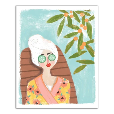 Spa Lady Recolor Canvas Wall Art