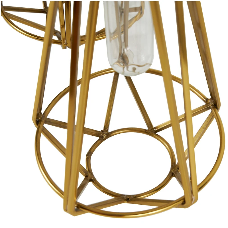 Gold Stainless Steel Geometric Test Tube Vase Set