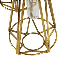 Gold Stainless Steel Geometric Test Tube Vase Set